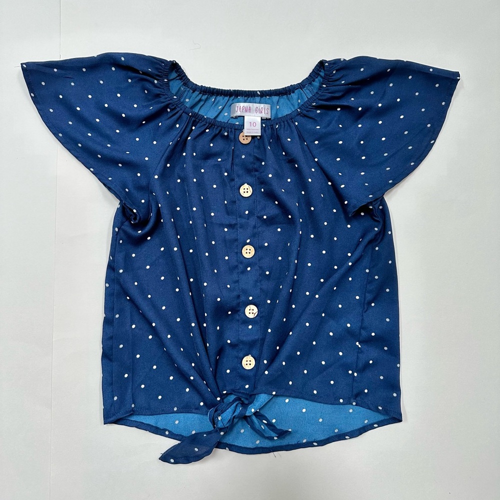 Japna Girls short sleeve front tie blouse size 10